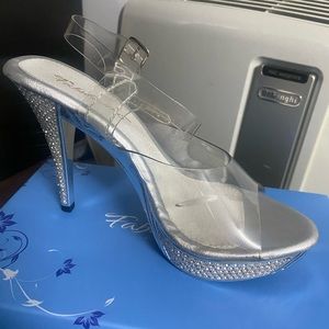 Size 8 clear diamond heels